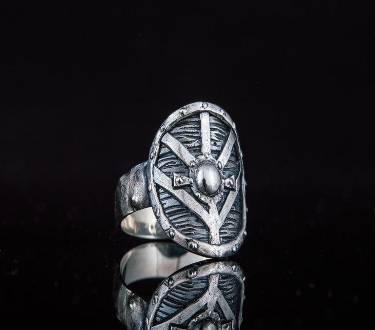 Lagertha&#39;s Shield Ring Sterling Silver Viking Jewelry-5