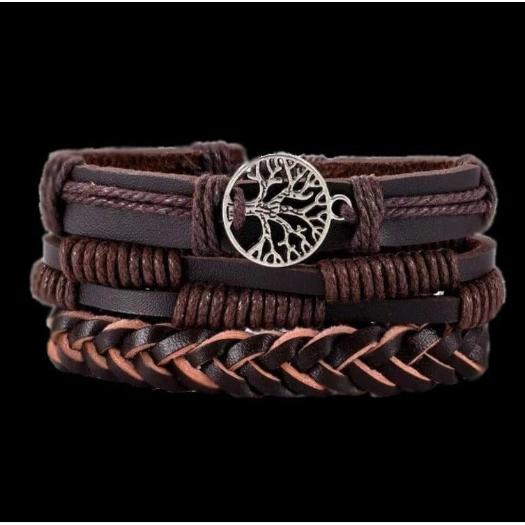 Leather Multi-Layer Yggdrasil Bracelet