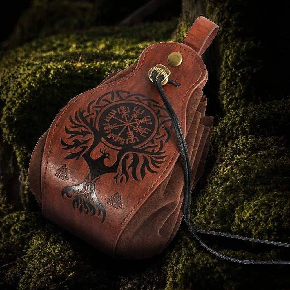 Leather Viking Coin Belt Pouch