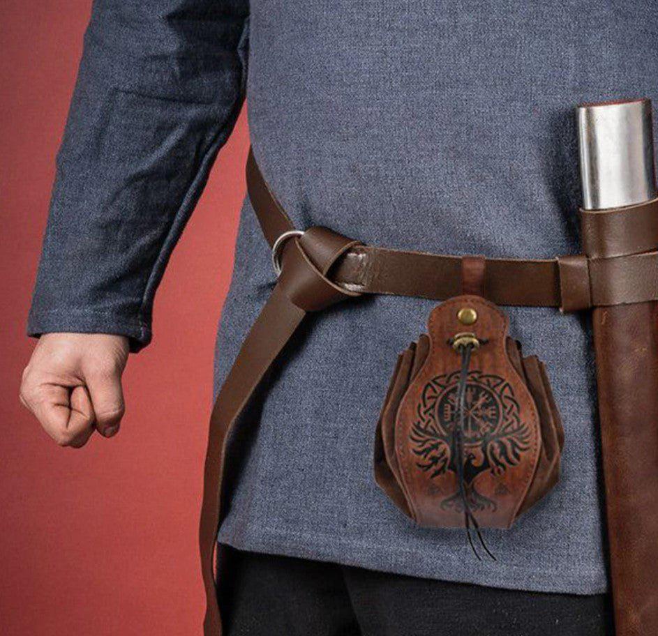Leather Viking Coin Belt Pouch