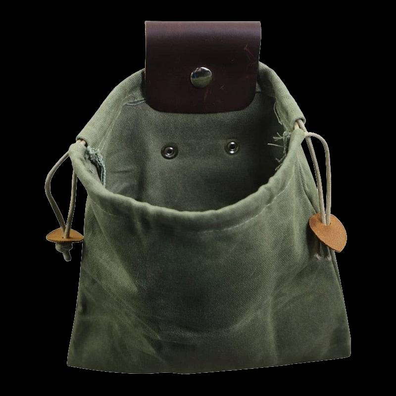 Leather & Waxed Canvas Viking Foraging Pouch Belt Bag