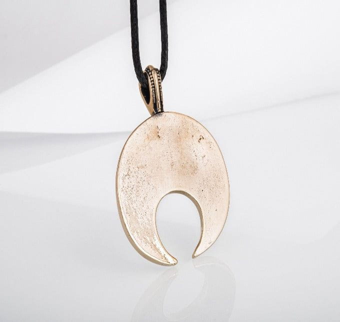 Lunula Pendant Bronze Female Necklace with Raven Symbol-2