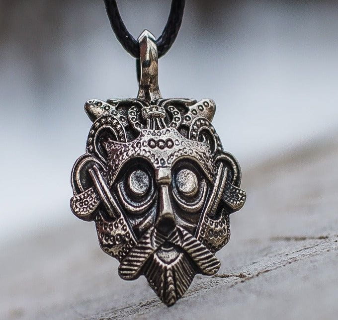 Mask from Gnezdovo Sterling Silver Pendant Viking Amulet-1