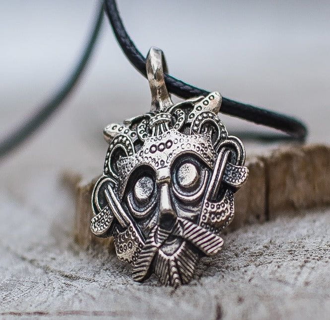 Mask from Gnezdovo Sterling Silver Pendant Viking Amulet-2