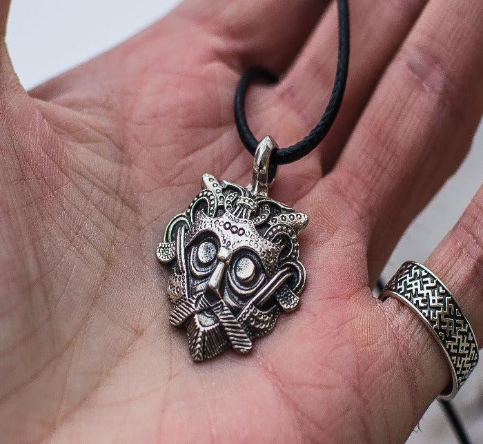 Mask from Gnezdovo Sterling Silver Pendant Viking Amulet-3