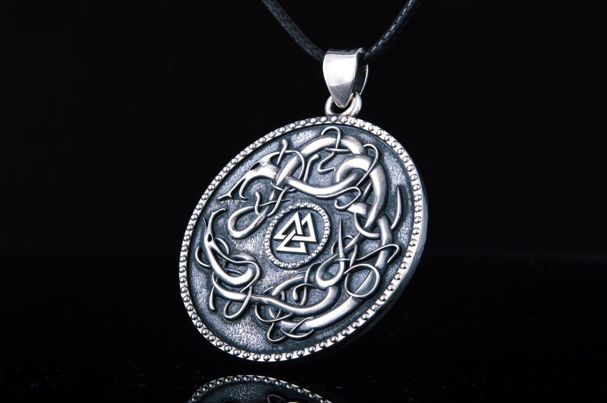 Massive Viking Ornament Pendant with Valknut Symbol Viking Jewelry-1