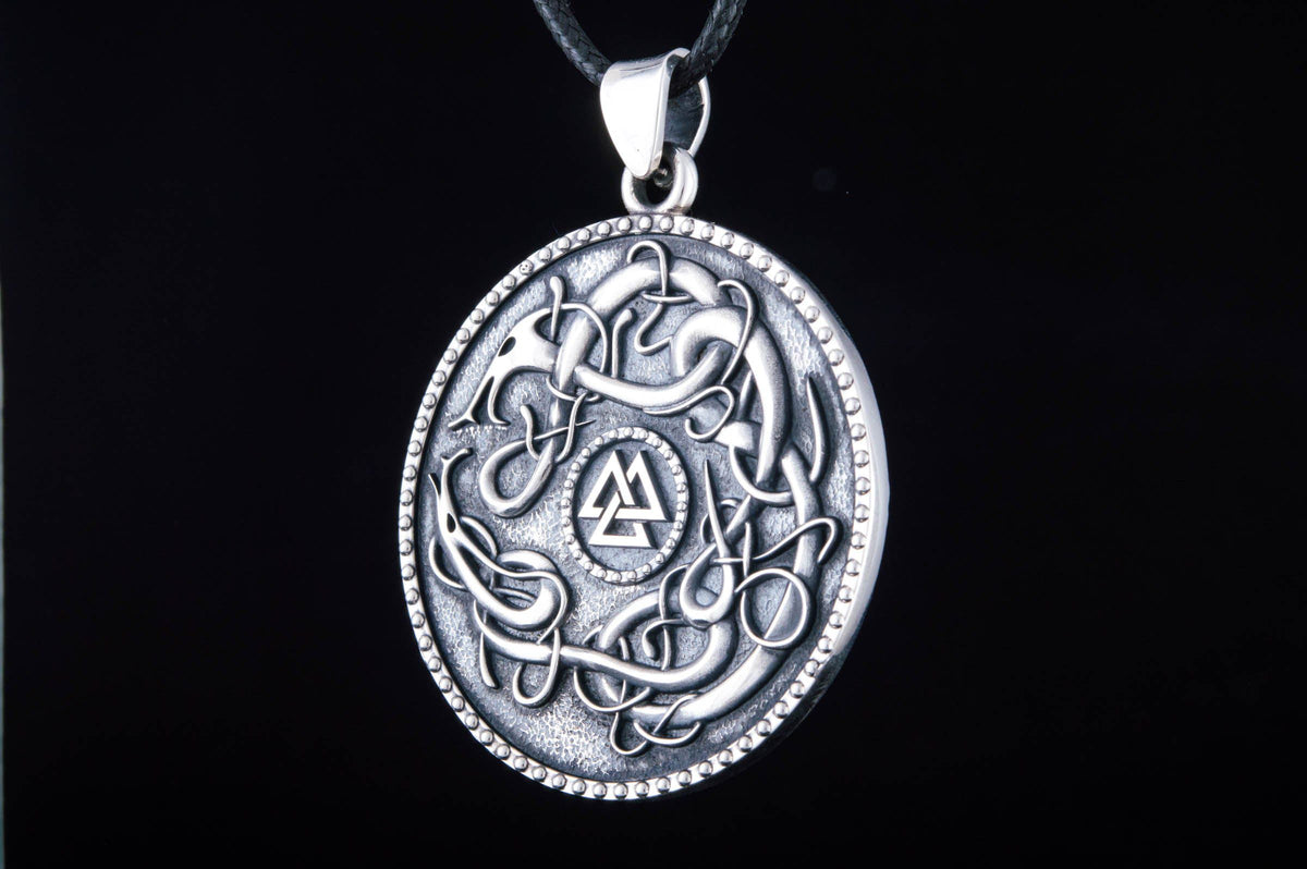 Massive Viking Ornament Pendant with Valknut Symbol Viking Jewelry-3
