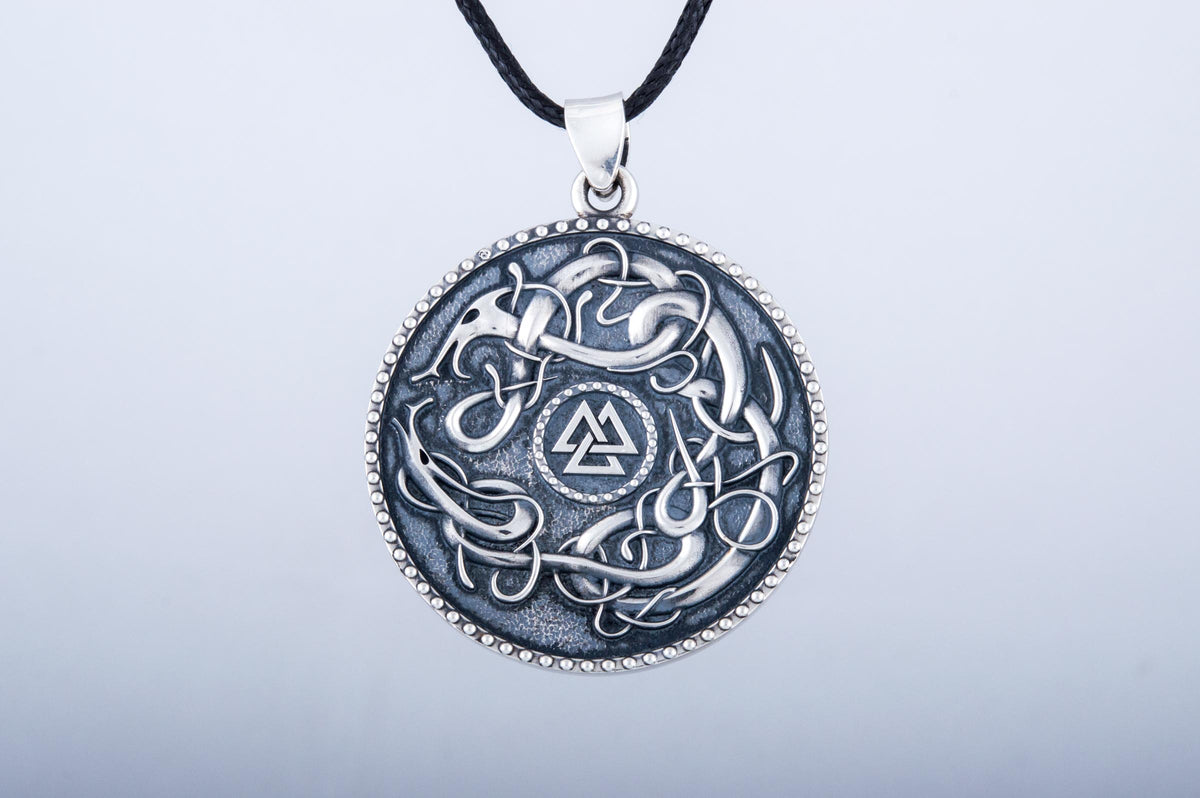 Massive Viking Ornament Pendant with Valknut Symbol Viking Jewelry-4