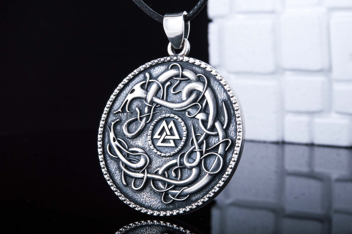 Massive Viking Ornament Pendant with Valknut Symbol Viking Jewelry-5