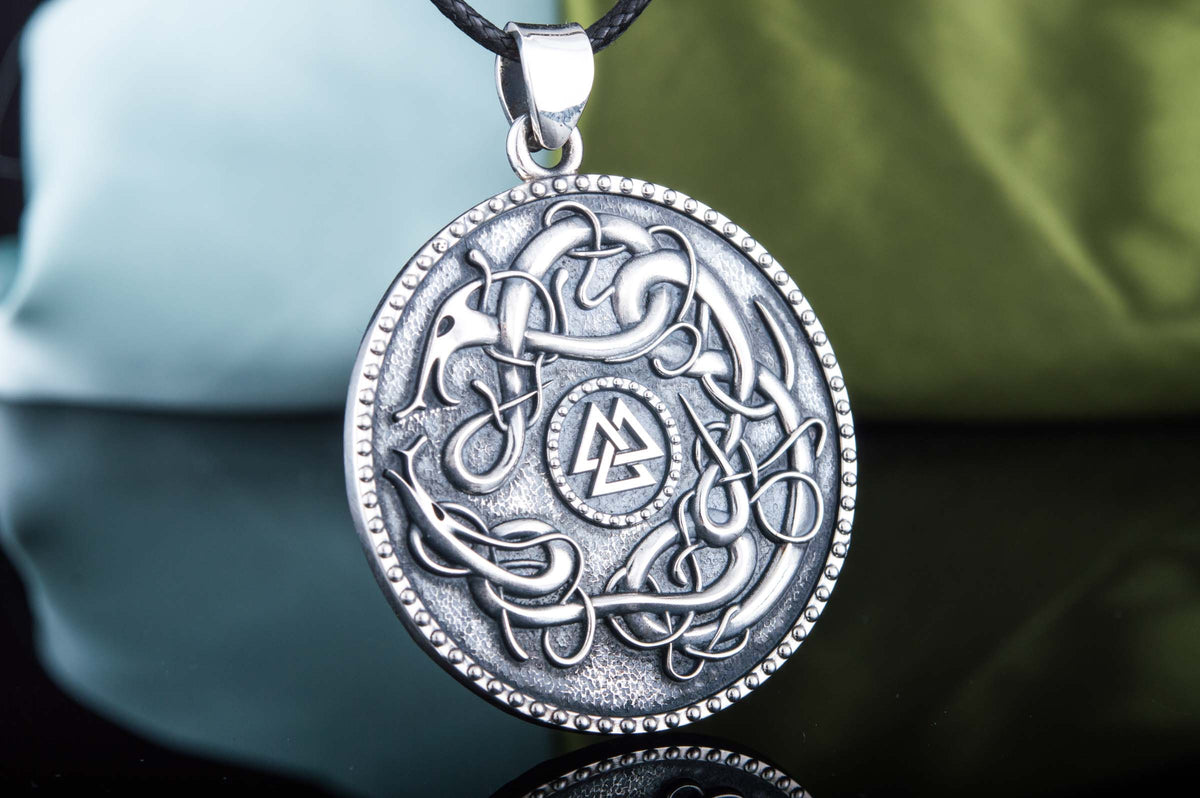 Massive Viking Ornament Pendant with Valknut Symbol Viking Jewelry-6