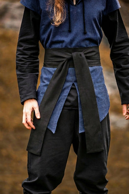 Black Linen Viking Belt | Unisex Medieval Style
