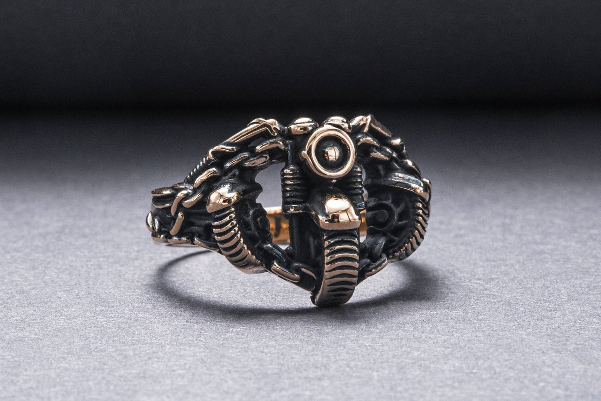 Motobike Ring Bronze Biker Jewelry-1