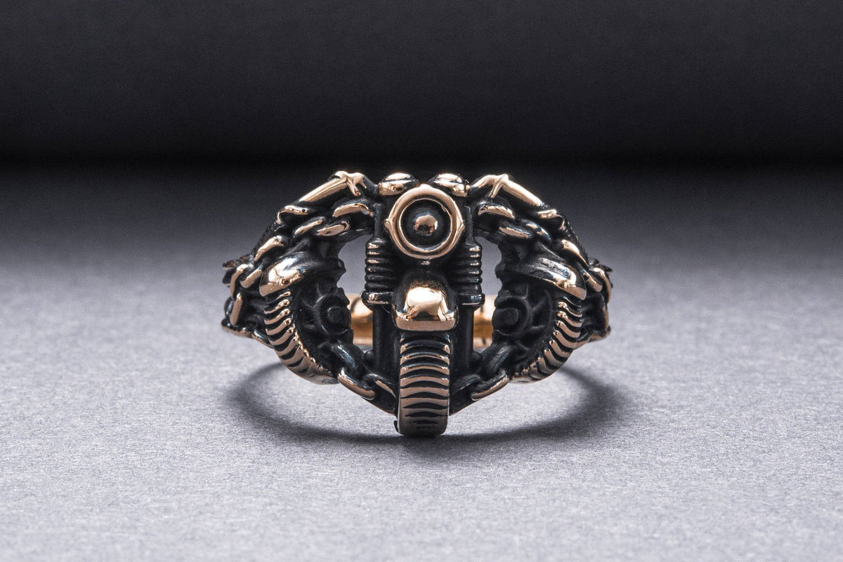 Motobike Ring Bronze Biker Jewelry-2