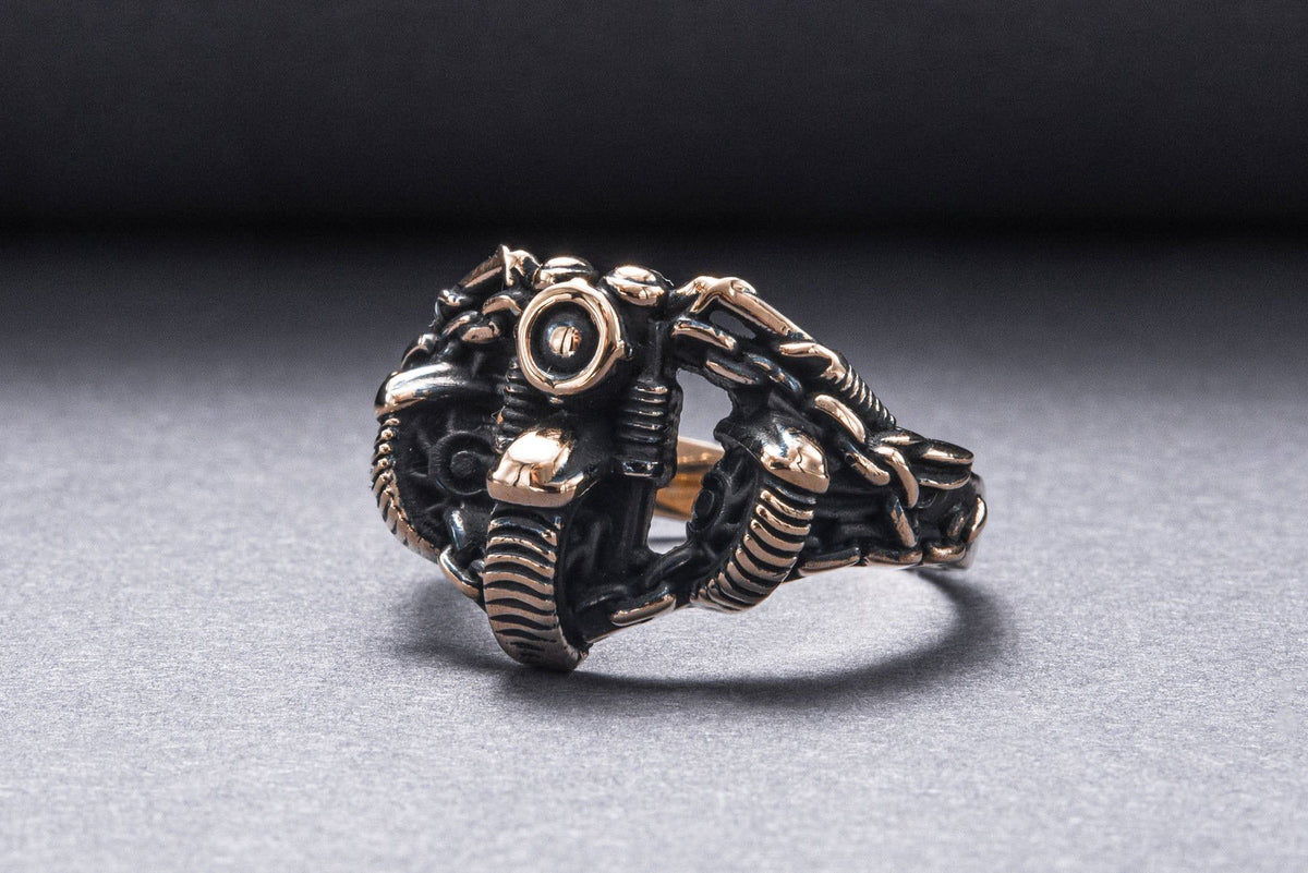 Motobike Ring Bronze Biker Jewelry-3