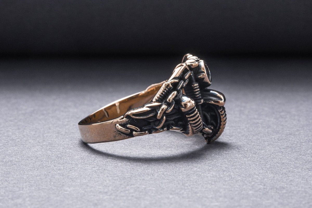 Motobike Ring Bronze Biker Jewelry-4