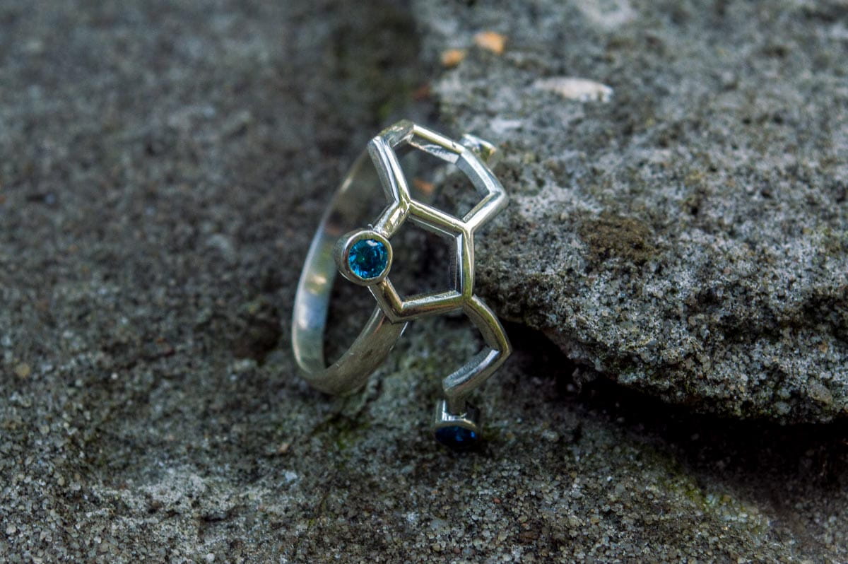 Neurotransmitters Ring Sterling Silver Unique Jewelry-1