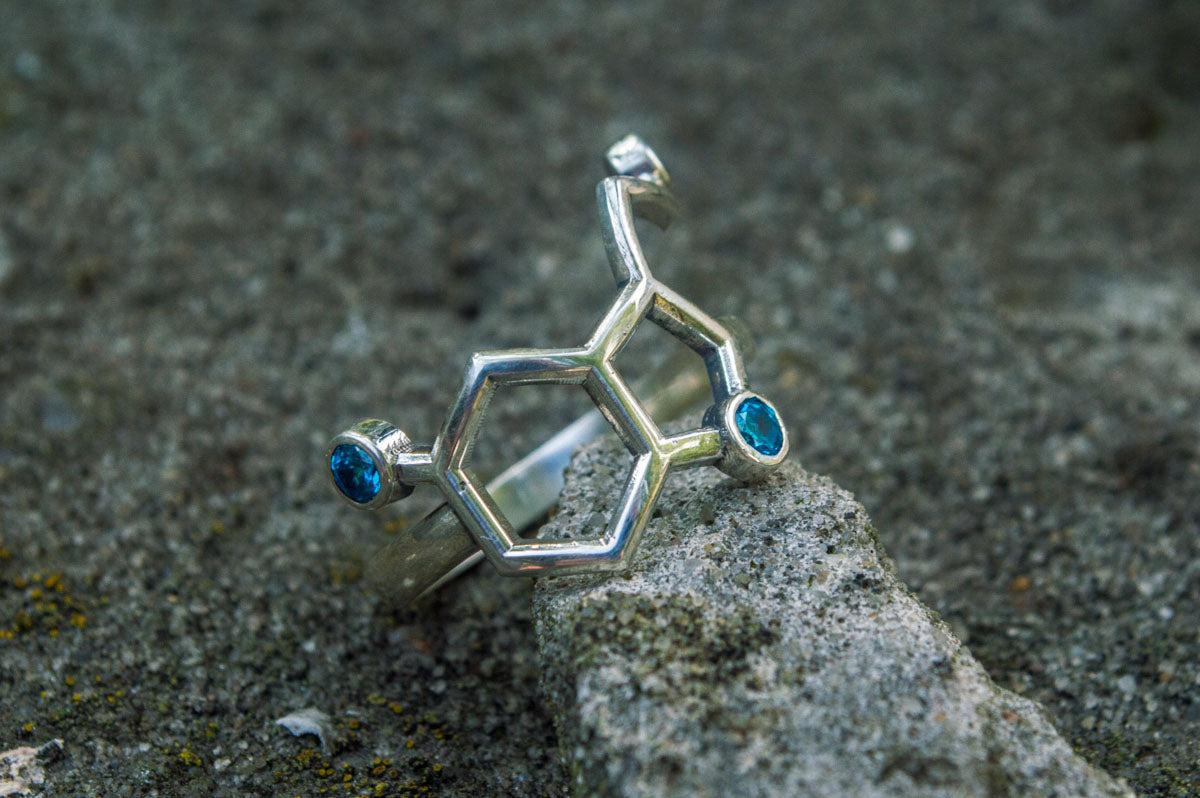 Neurotransmitters Ring Sterling Silver Unique Jewelry-2