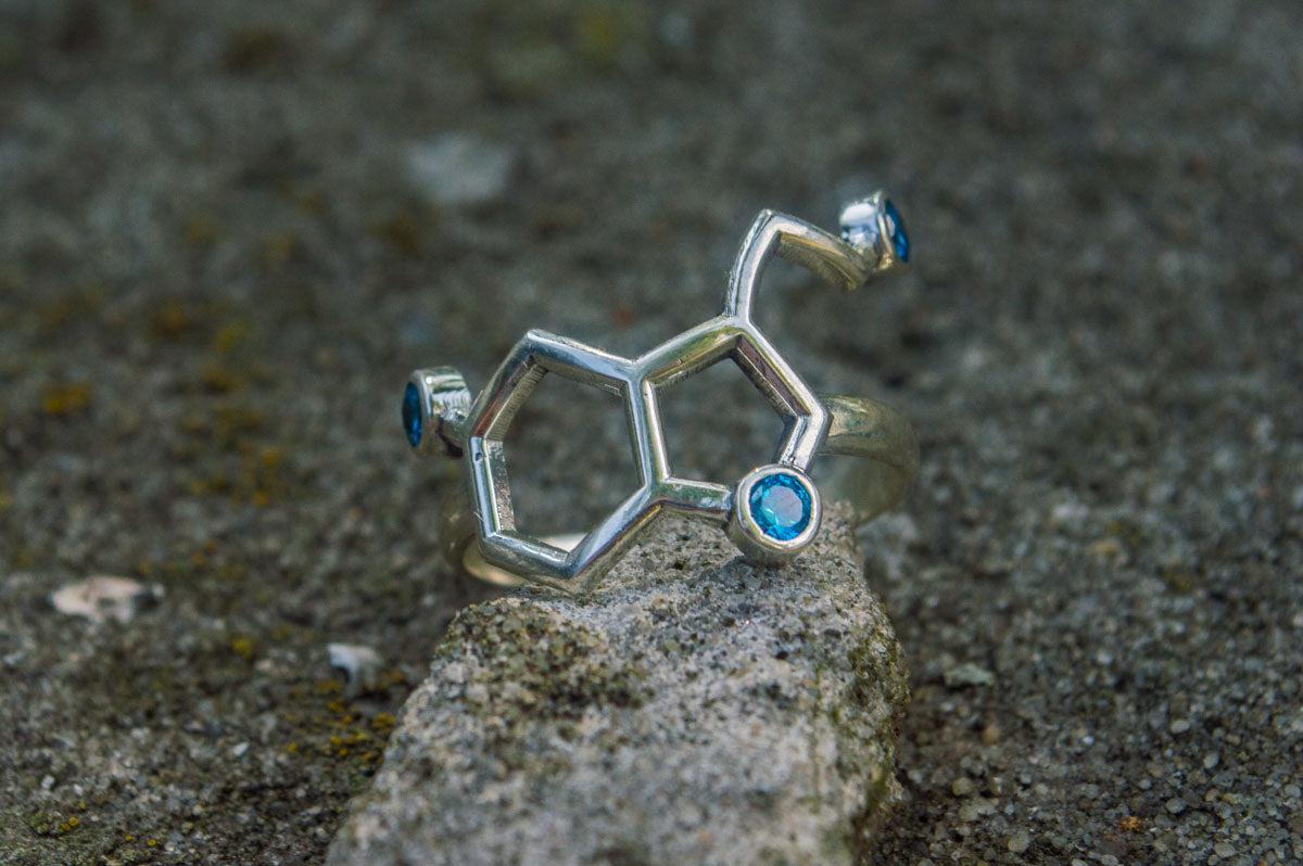 Neurotransmitters Ring Sterling Silver Unique Jewelry-3