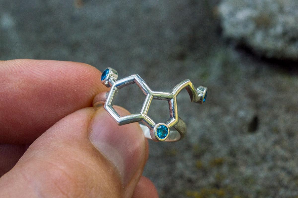 Neurotransmitters Ring Sterling Silver Unique Jewelry-4