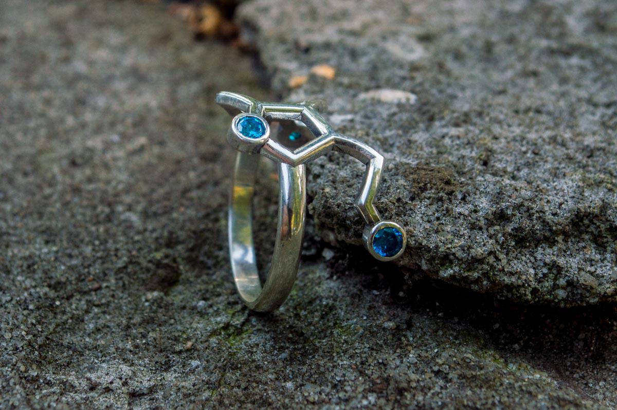 Neurotransmitters Ring Sterling Silver Unique Jewelry-5