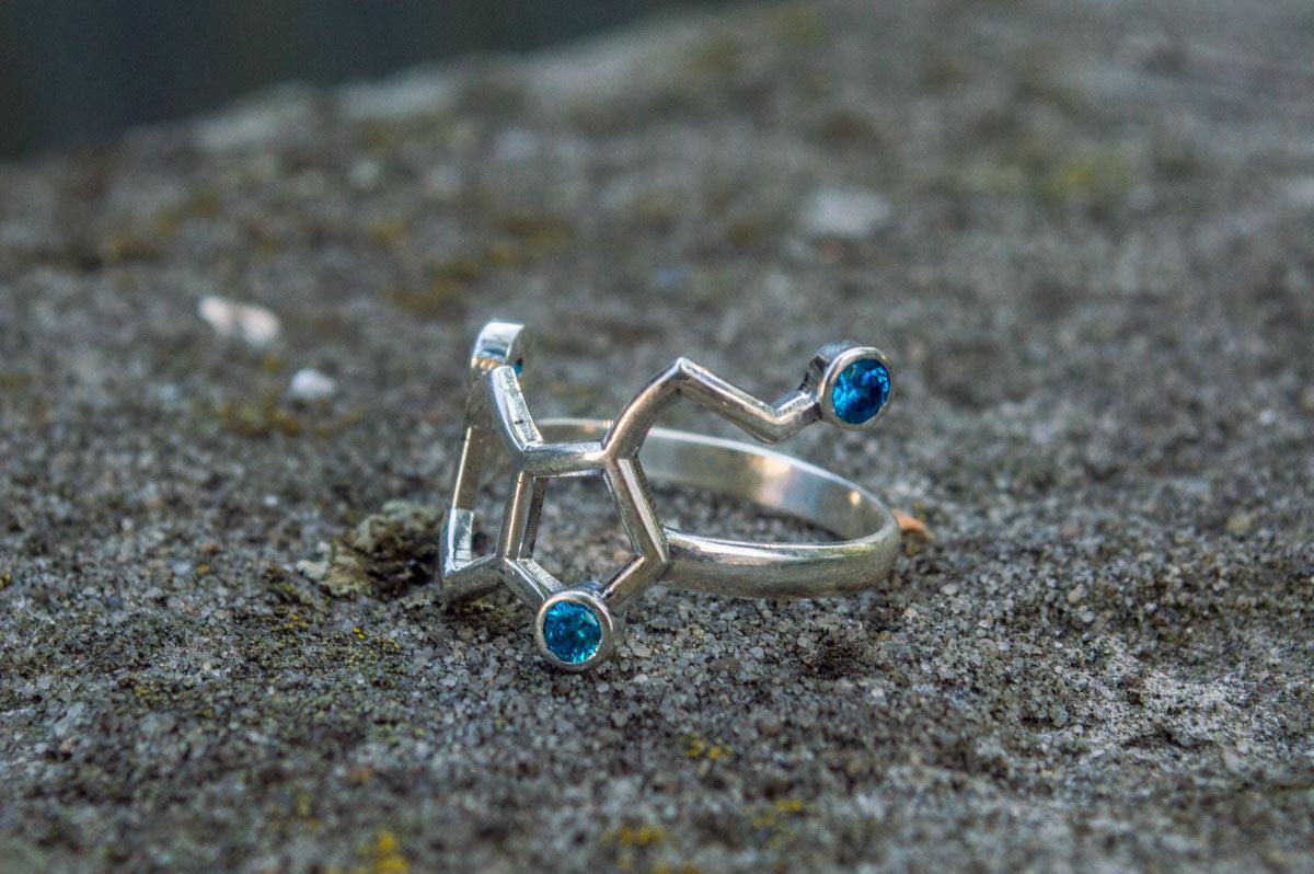 Neurotransmitters Ring Sterling Silver Unique Jewelry-6
