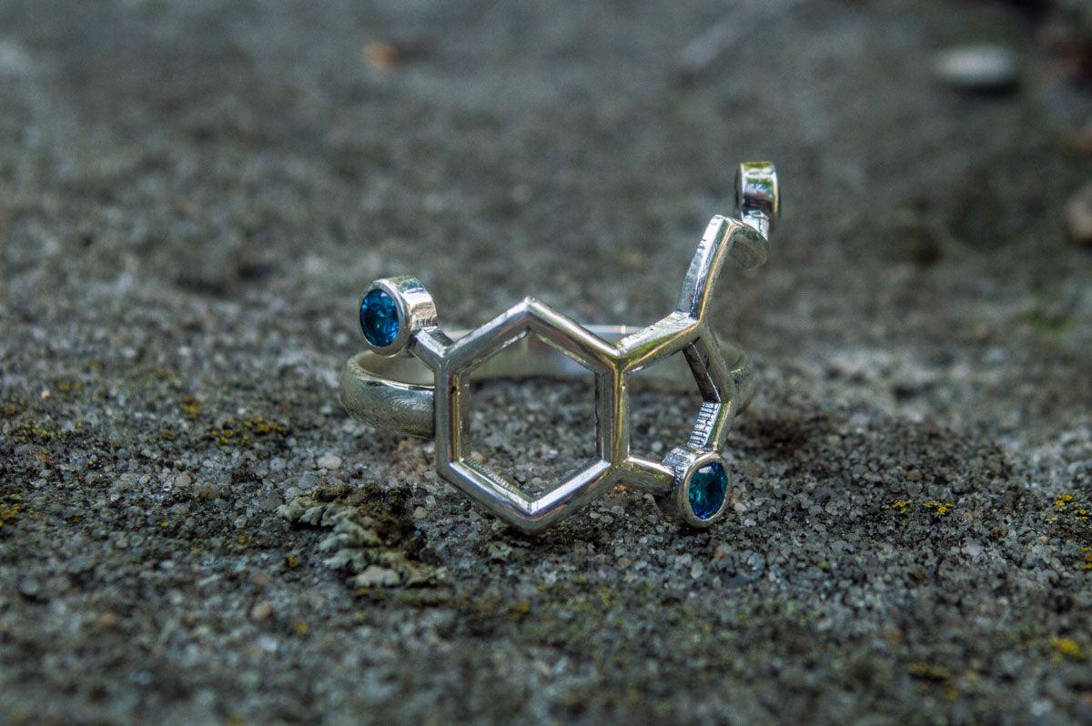 Neurotransmitters Ring Sterling Silver Unique Jewelry-7
