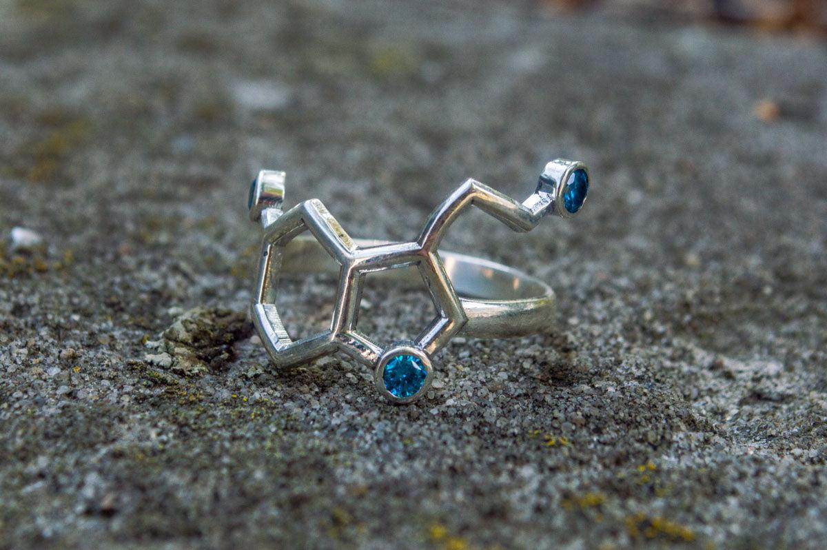 Neurotransmitters Ring Sterling Silver Unique Jewelry-8