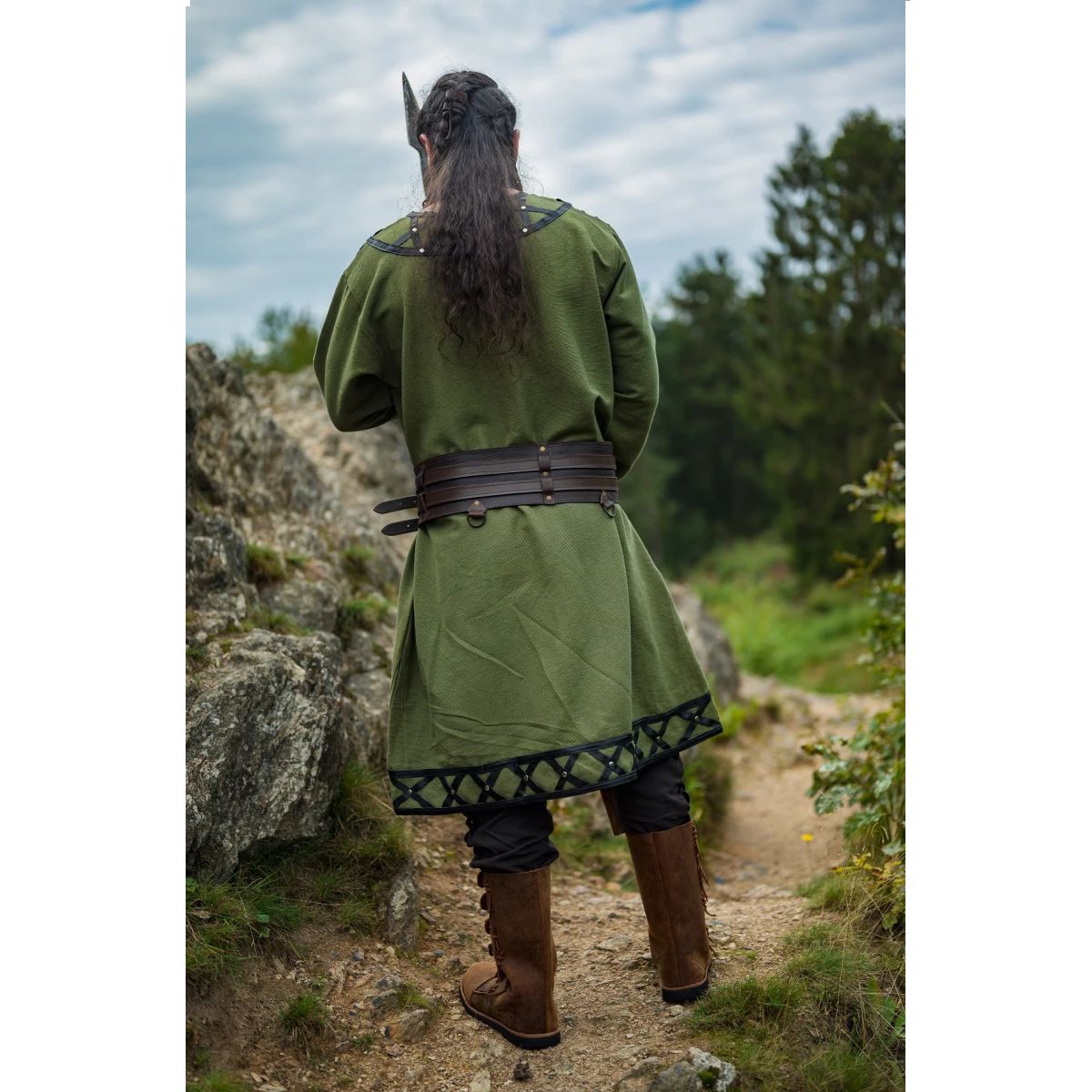 long sleeve green viking tunic 