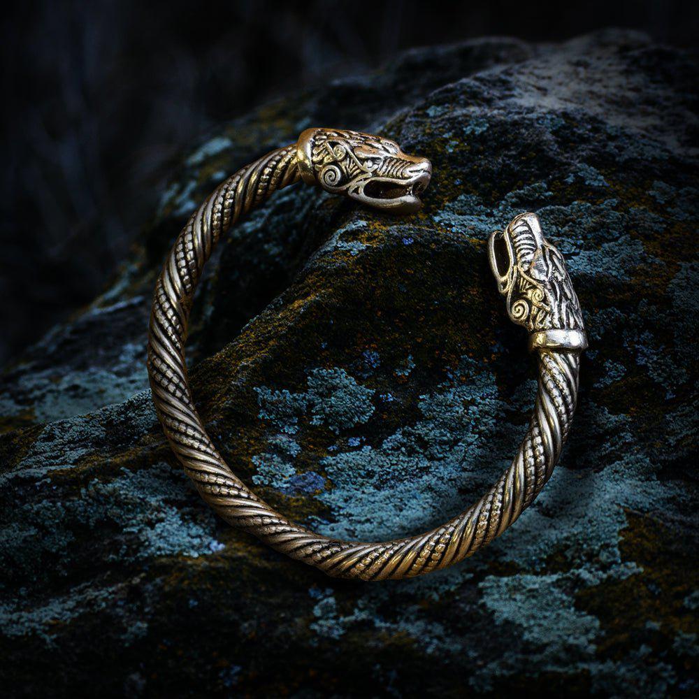 Viking Wolf Bracelet Fenrir Wolf Head Arm Ring With Celtic Knot Viking  Torque, Silver Torc / Cuff, Norse Mythology, Viking Jewelry - Etsy