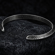 Nordic Tyr Arrow Cuff Bracelet | Engraved Open Band