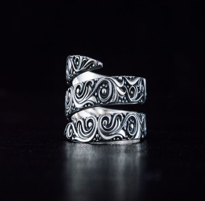 Norse Snake Style Spiral Ring in Sterling Silver-2