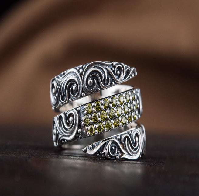 Norse Snake Style Spiral Ring in Sterling Silver-2