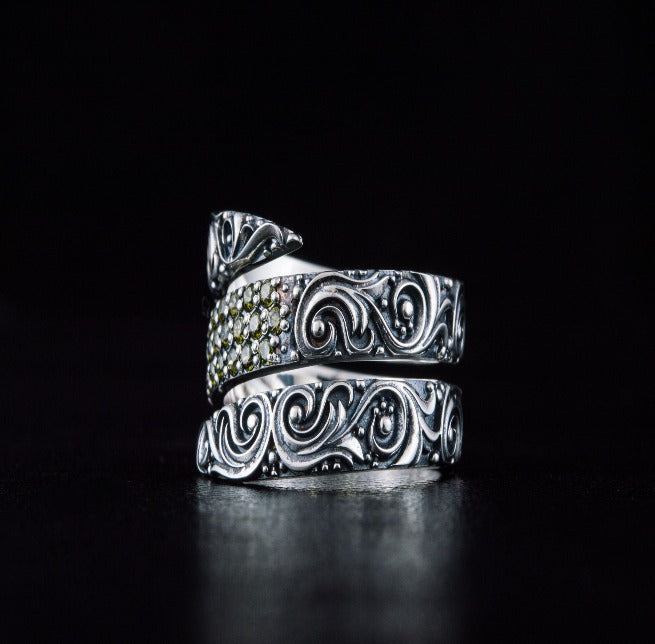 Norse Snake Style Spiral Ring in Sterling Silver-3