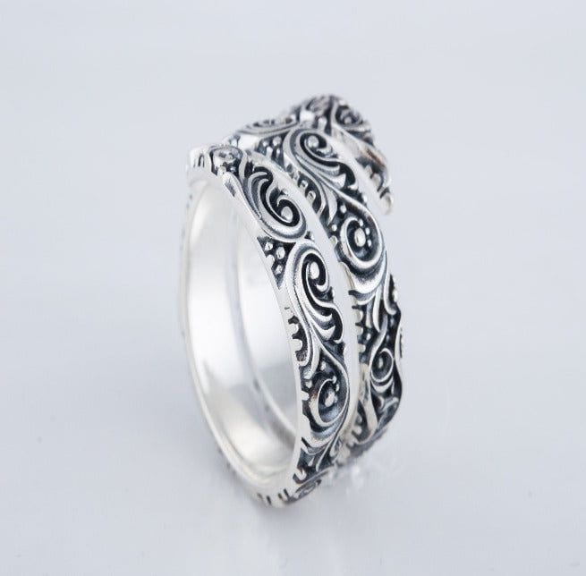 Norse Snake Style Spiral Ring in Sterling Silver-6