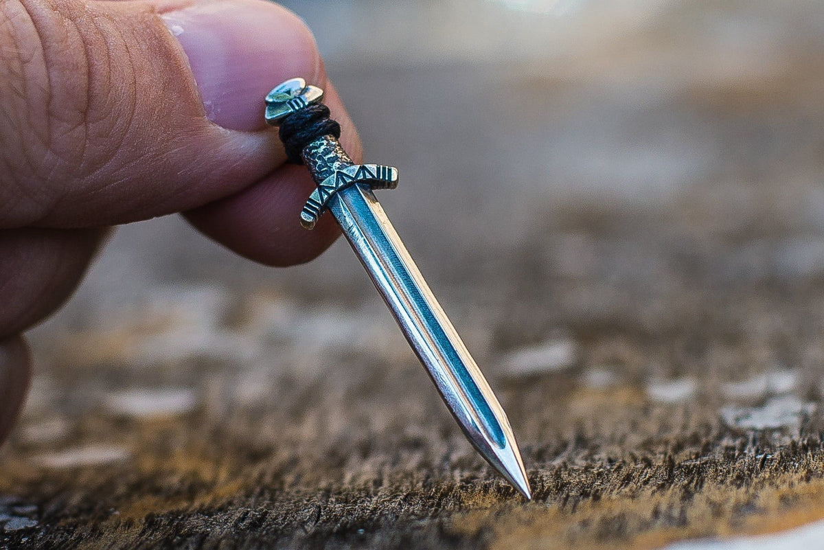 Norse Sword Pendant Sterling Silver Viking Jewelry-1