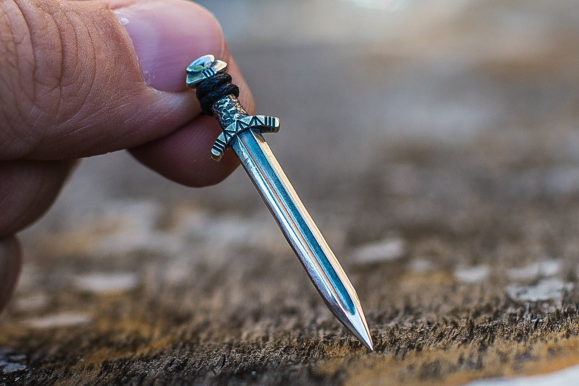 Norse Sword Pendant Sterling Silver Viking Jewelry-1