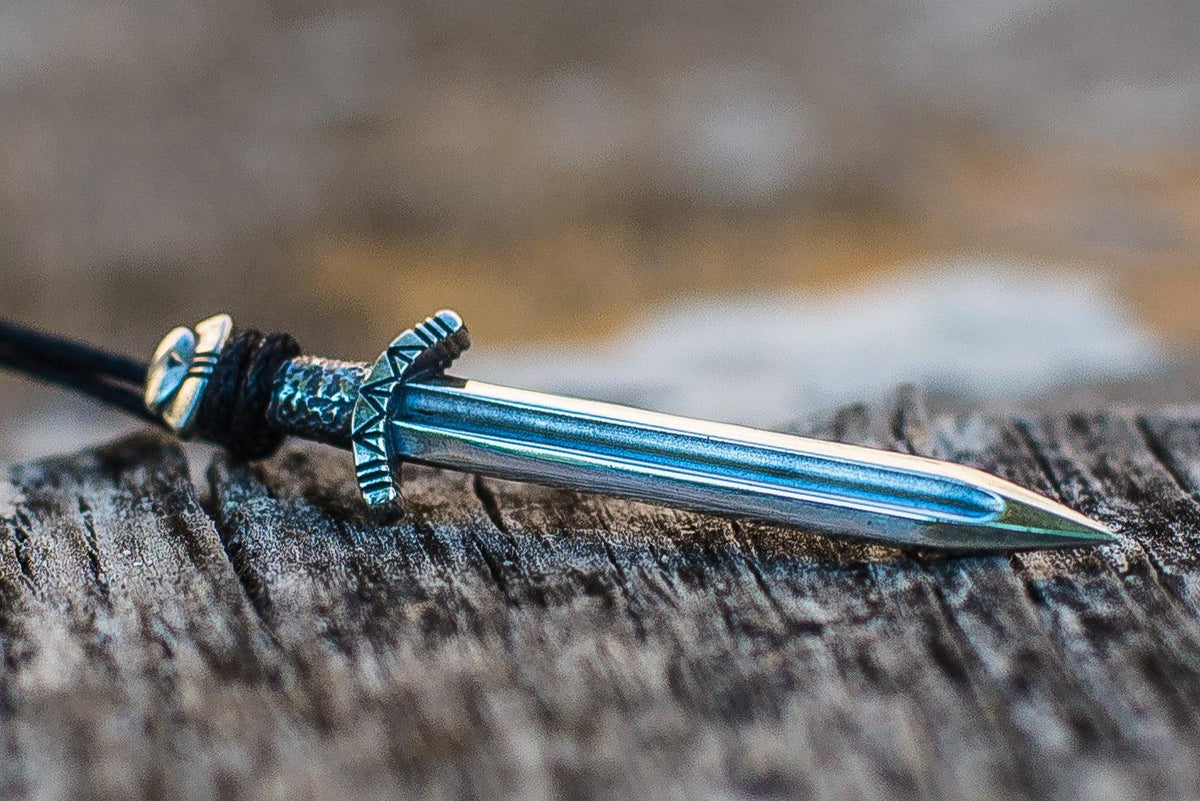Norse Sword Pendant Sterling Silver Viking Jewelry-2