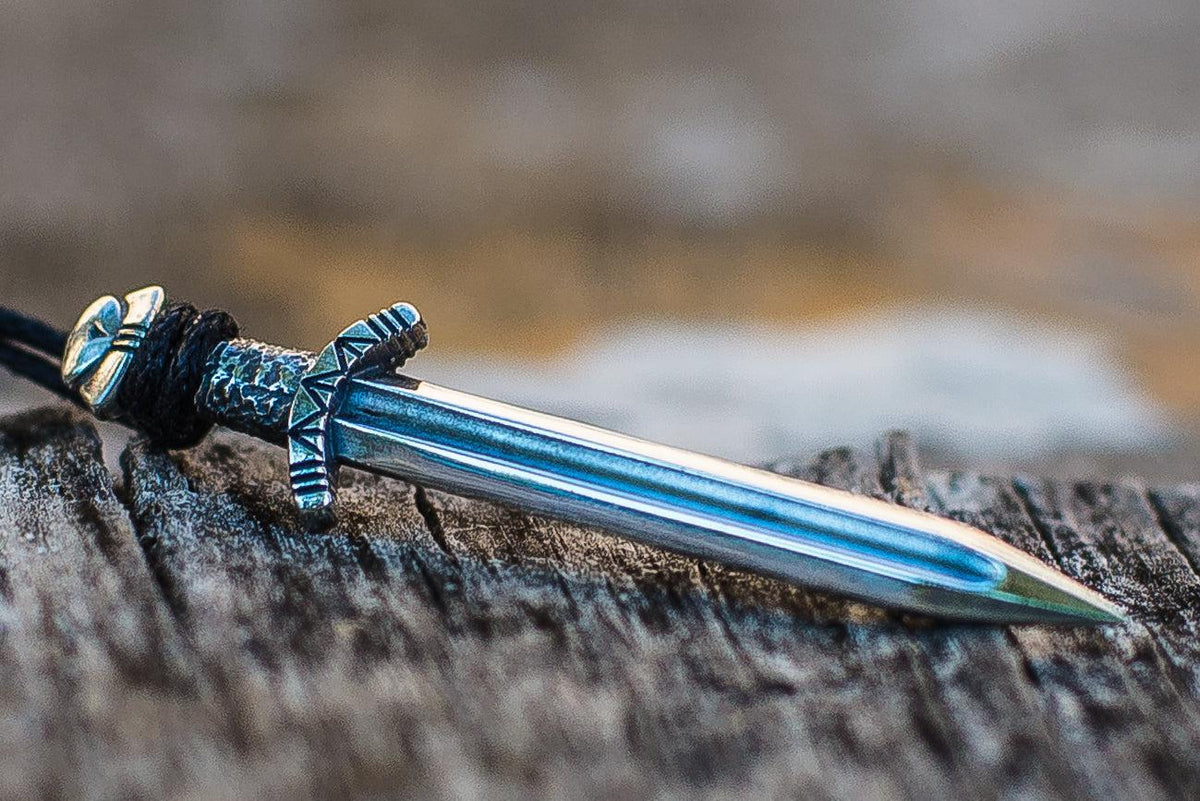 Norse Sword Pendant Sterling Silver Viking Jewelry-3