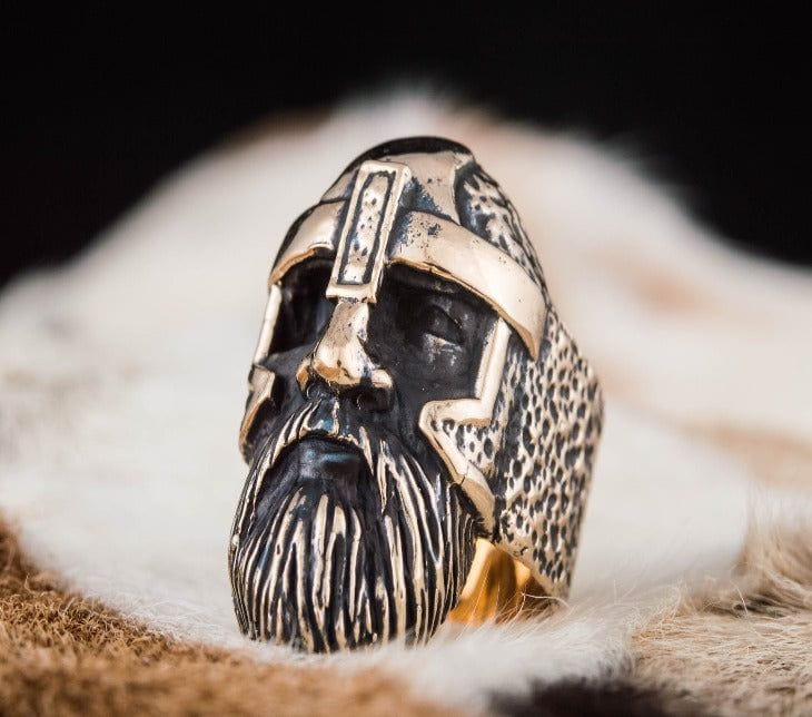 Odin Allfather Bronze Unique Viking Ring Norse Jewelry-3