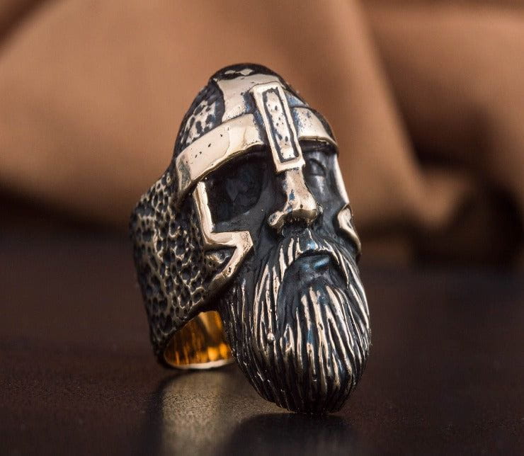 Odin Allfather Bronze Unique Viking Ring Norse Jewelry-4