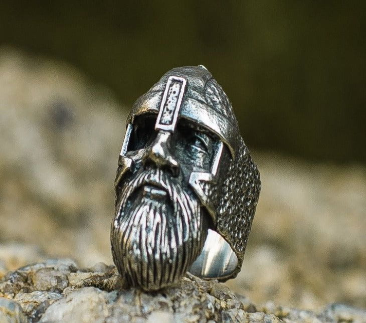 Odin Allfather Sterling Silver Unique Viking Ring Norse Jewelry-1
