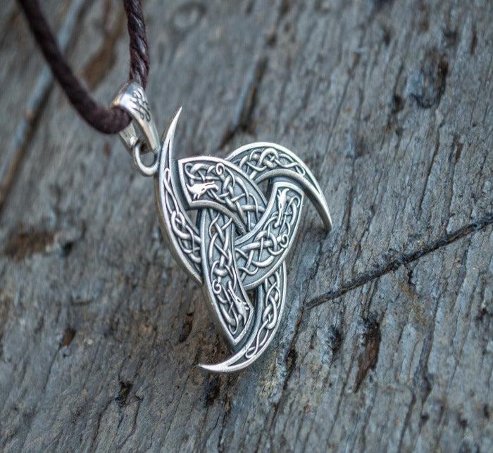 Odin Horn Pendant Sterling Silver Unique Jewelry-2