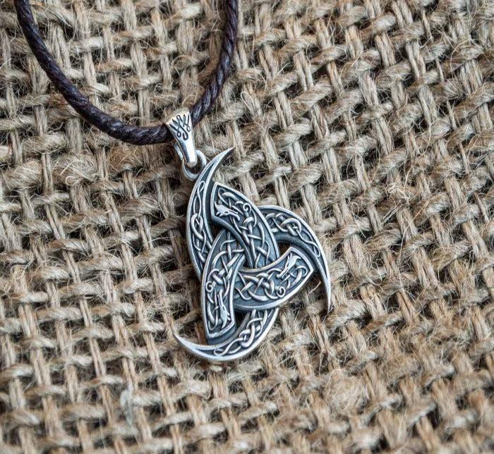 Odin Horn Pendant Sterling Silver Unique Jewelry-3