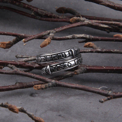 Odins Prayer Midgard Serpent Futhark Rune Viking Ring