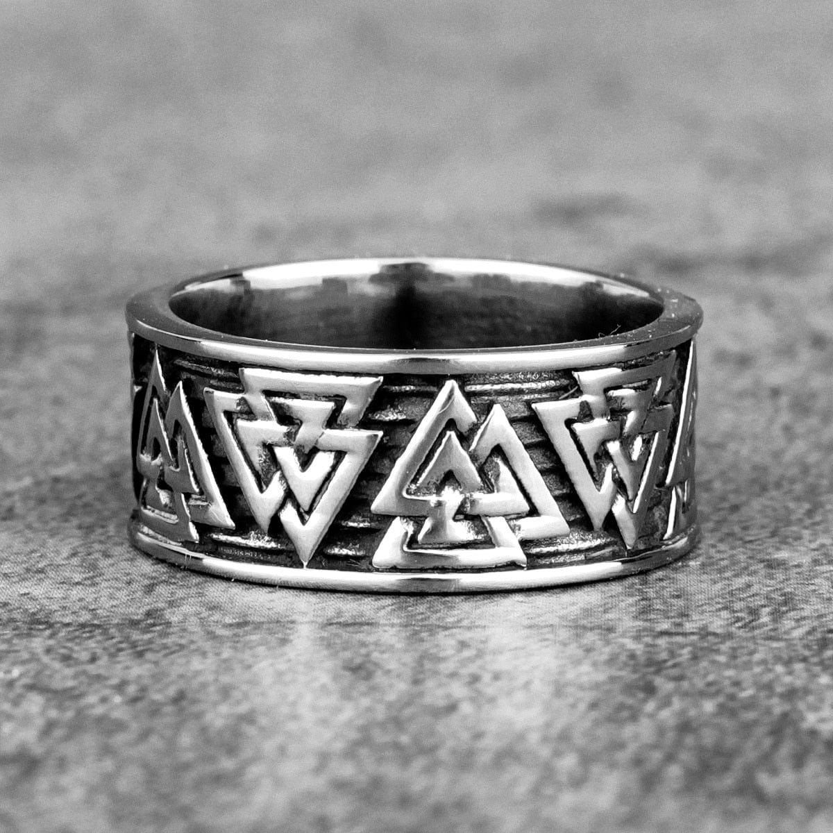 Odin&#39;s Valknut Steel Men&#39;s Viking Ring