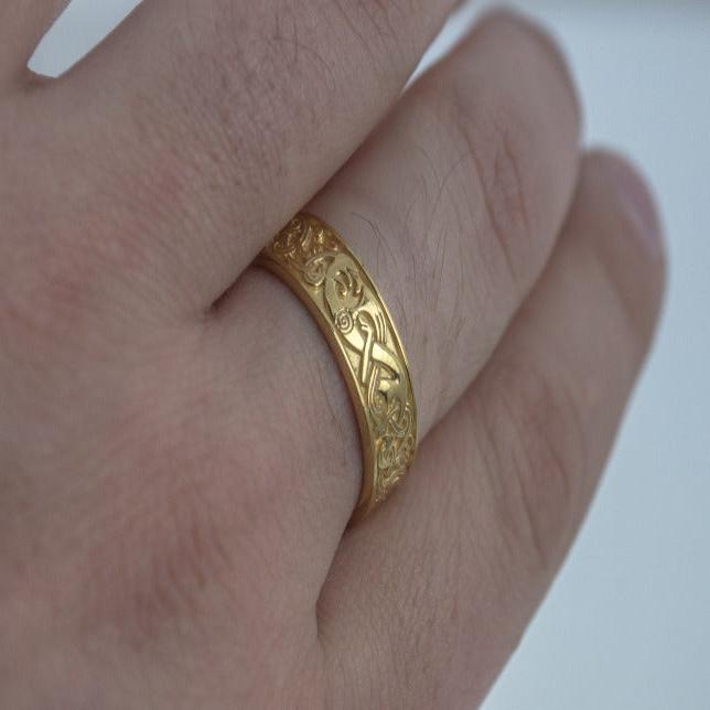 Ornament Ring Gold Handcrafted Jewelry-5