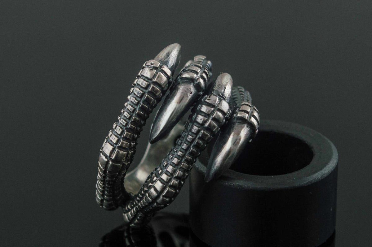Paw with Claw Sterling Silver Animal Ring-5