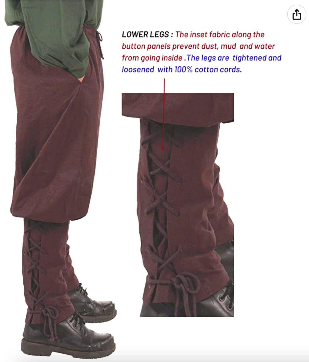 Viking LARP Linen Latticework Trousers