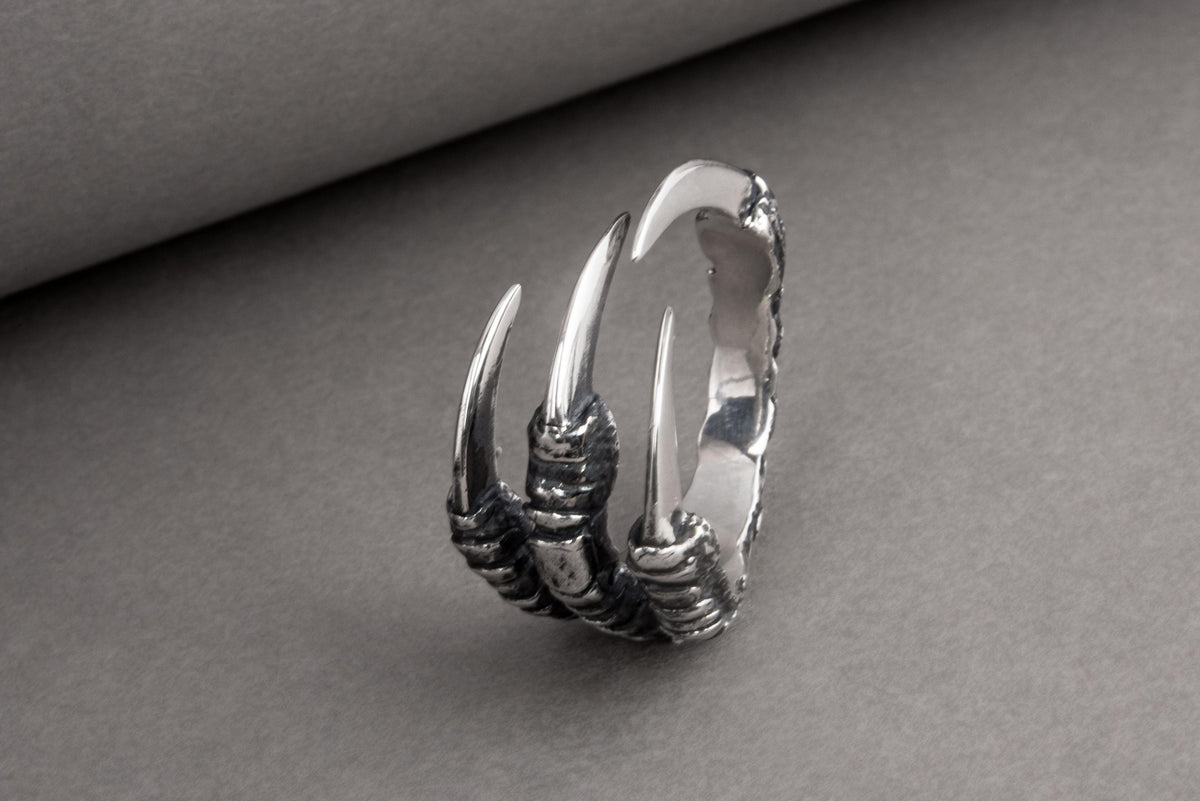 Raven Claw Sterling Silver Animal Ring-3