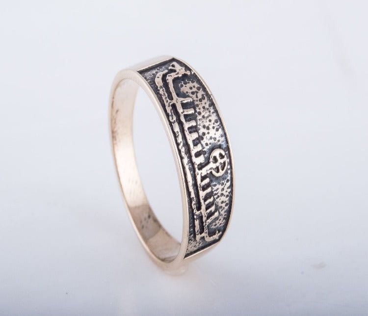 Ring with Drakkar Symbol Bronze Handcrafted Norse Jewelry-4